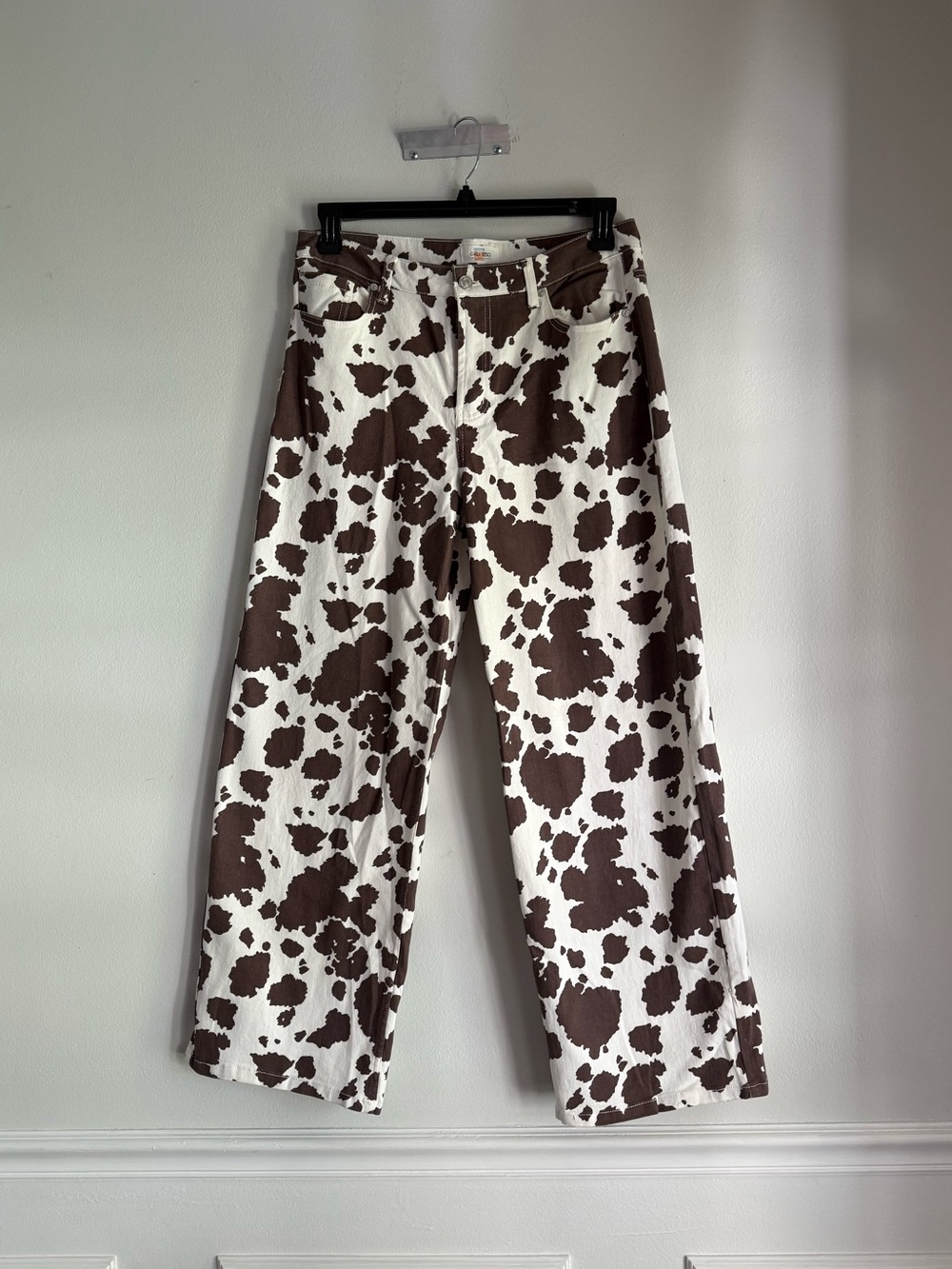 Cali 1850 Western Cow Print Wide Leg Jeans Size 11